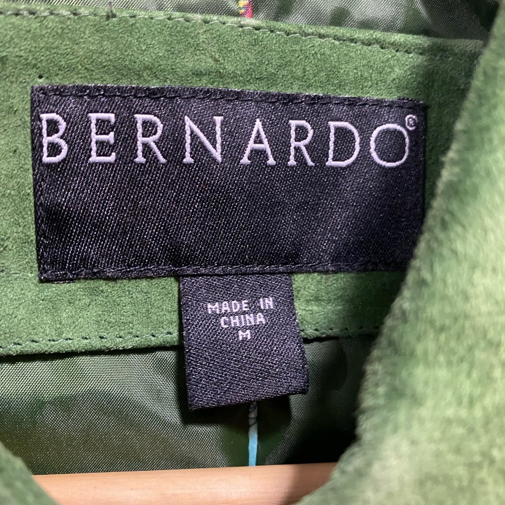 Bernardo Green Suede Button-Front Blazer - Picture 3 of 10